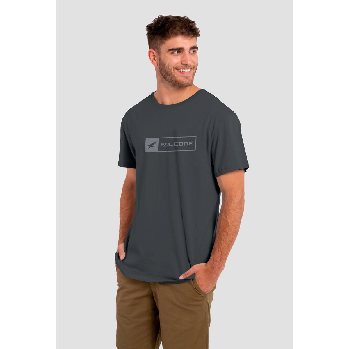 FALCONE - Polera Orgánica Rectangular Logo V2