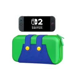 GENERICO - Estuche Compatible N Switch 2 Verde-Azul + Mica