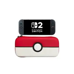 GENERICO - Estuche Compatible N Switch 2 Rojo-Blanco + Mica