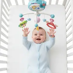 JUMP KIDS - Móvil Giratorio Musical Proyector De Luces + Control Para Cuna Bebé