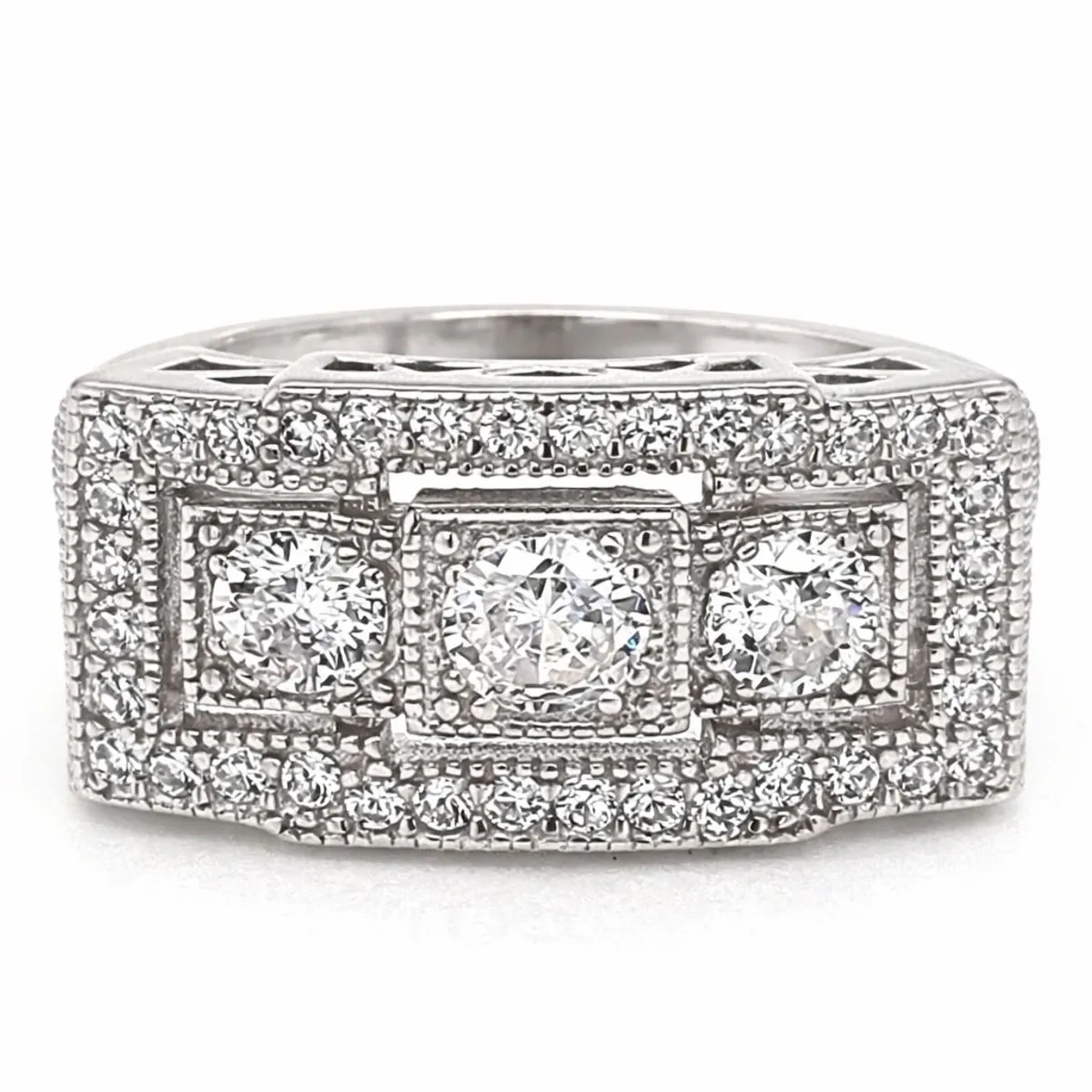 JOYAS LANDEROS - Anillo Vintage Rectangular Plata 925