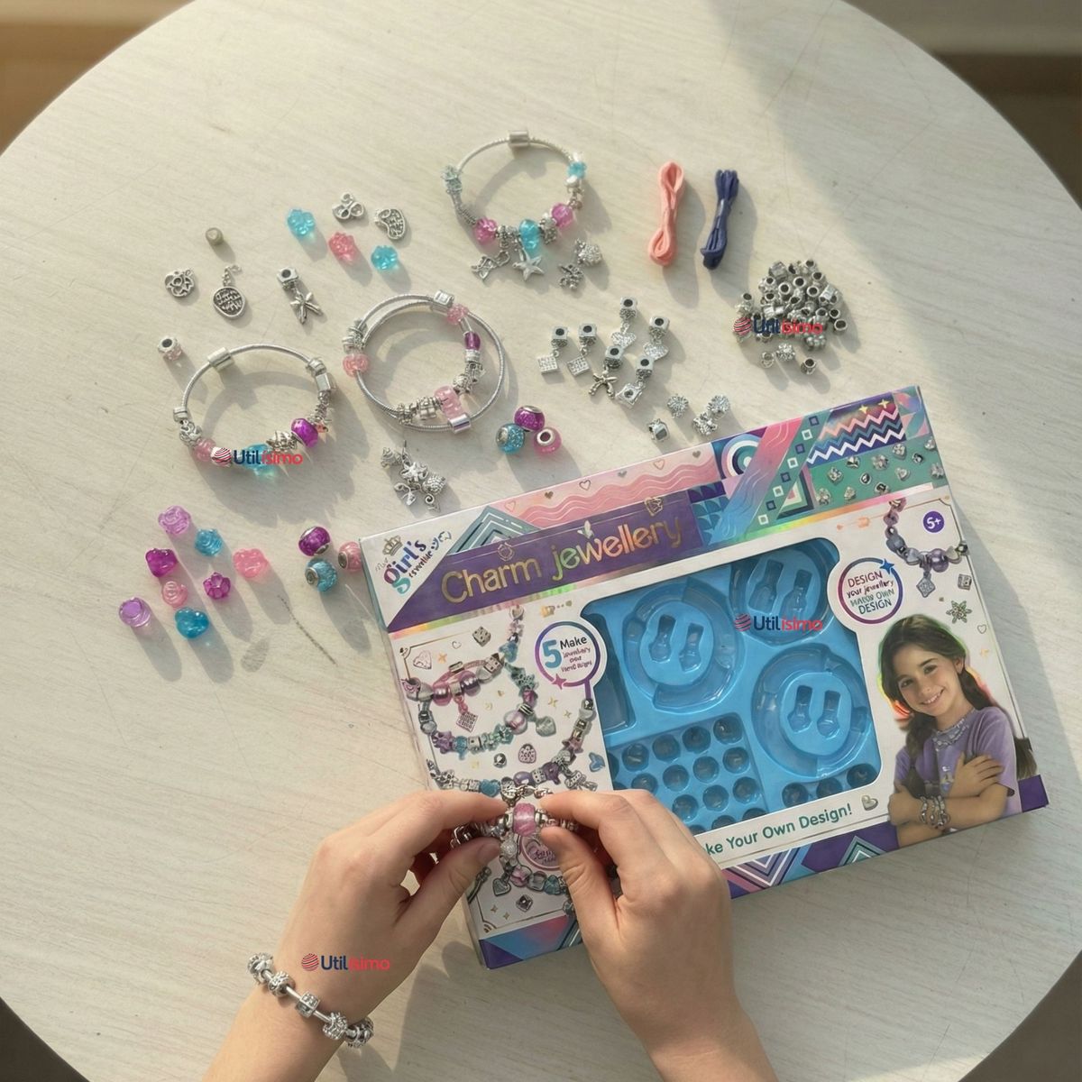 UTILISIMO - Kit De Mostacillas Juguete Para Armar Crear Pulseras Y Collares Niñas