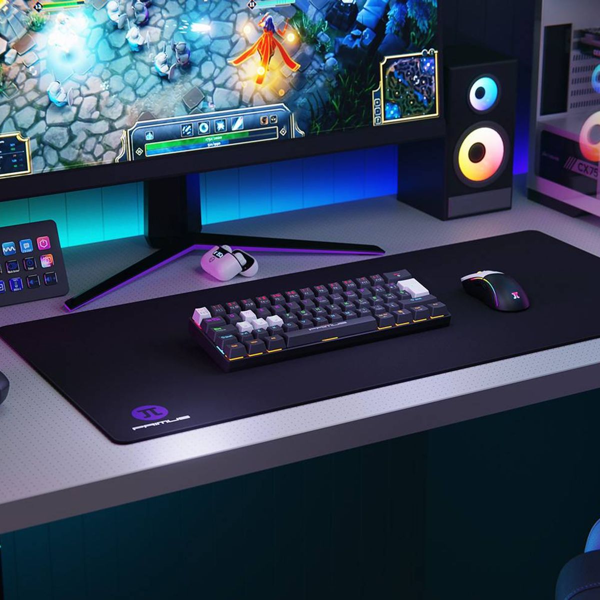 PRIMUS GAMING - Teclado gamer 60% BALLISTA61T PKS-060G-S con cable