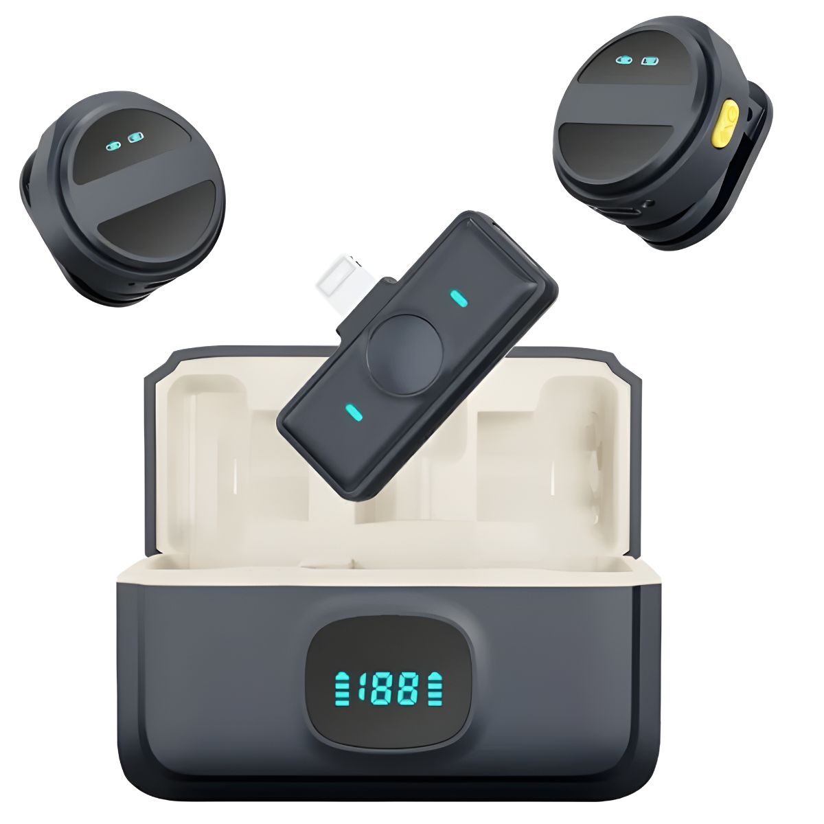 GENERICO - Pack 2 Micrófonos Inalámbricos Celular iPhone Android Usb-c