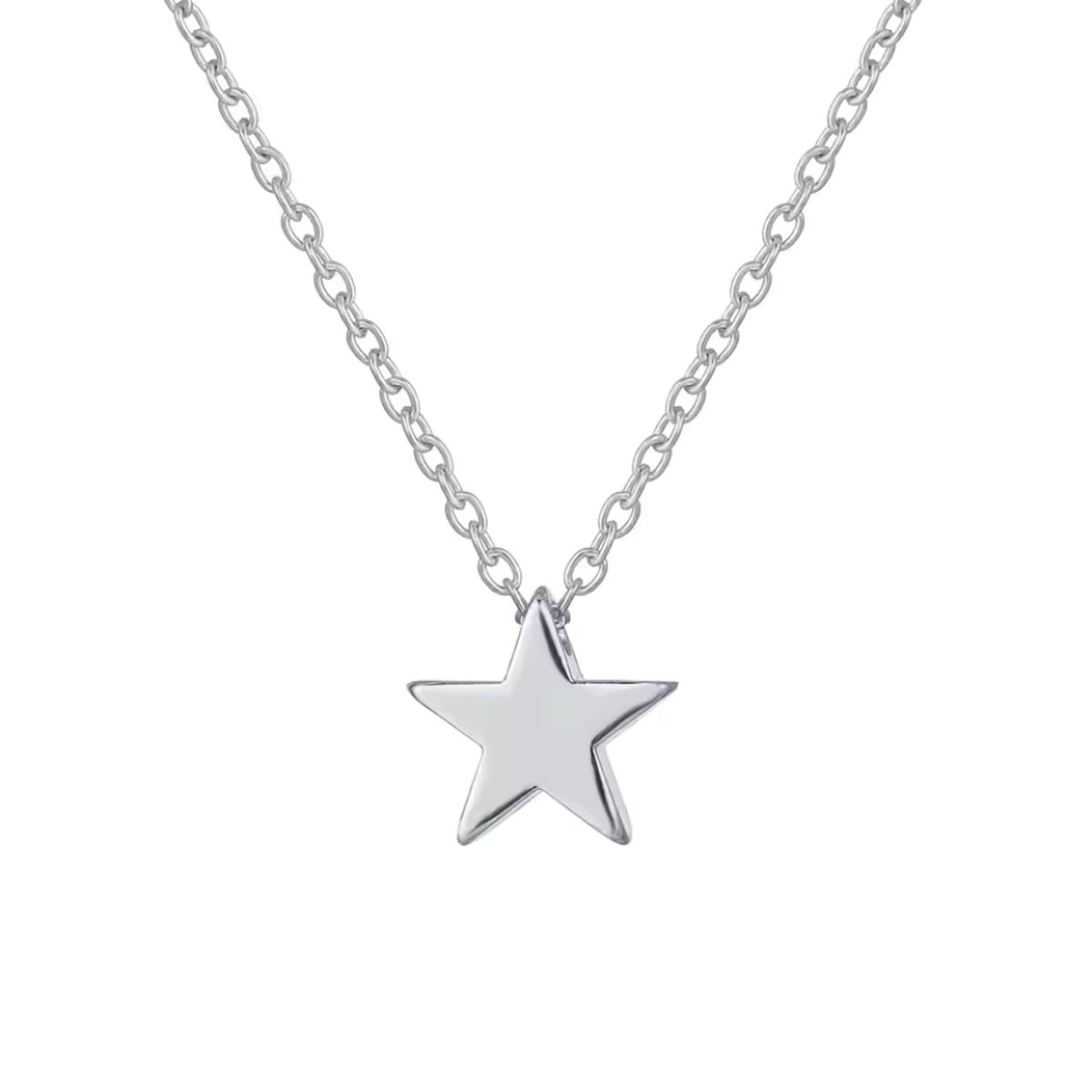 GENERICO - Collar Estrella Plateado De Acero 45 cm