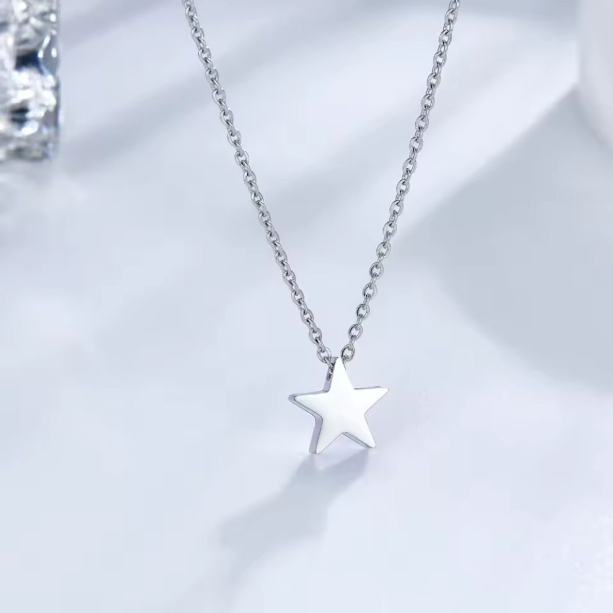 GENERICO - Collar Estrella Plateado De Acero 45 cm