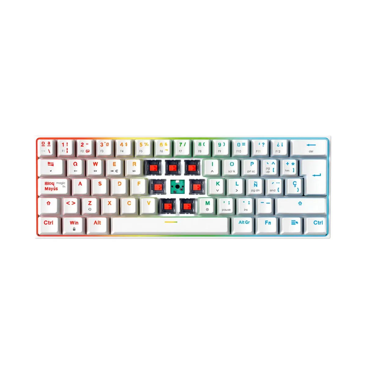 FANTECH - Teclado mecánico 60% MAXFIT61 MK857 RGB SPACE EDITION