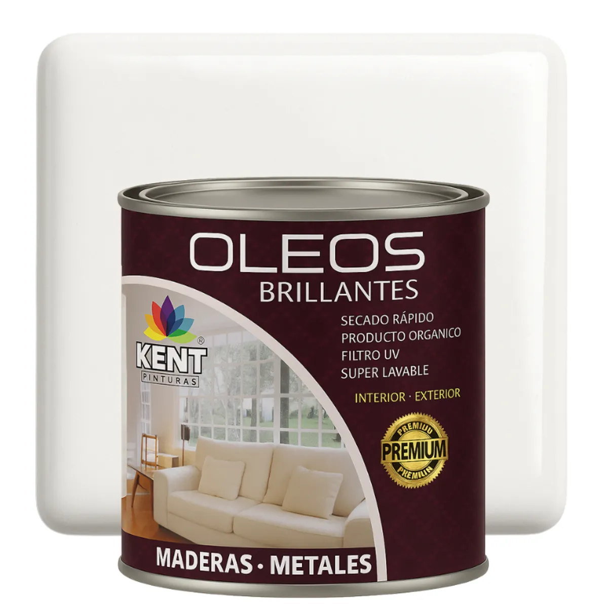 KENT - OLEO BRILLANTE PREMIUM - MULTISUPERFICIES - CUARTO GALON BLANCO PERFECTO