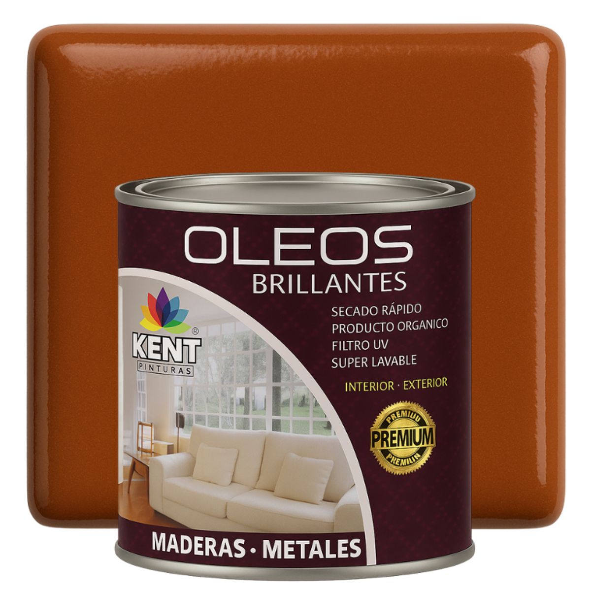 KENT - OLEO BRILLANTE PREMIUM - MULTISUPERFICIES - CUARTO GALON CEDRO CANELA