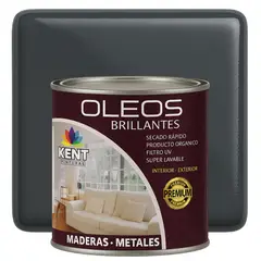KENT - OLEO BRILLANTE PREMIUM - MULTISUPERFICIES - CUARTO GALON GRIS GRAFITO