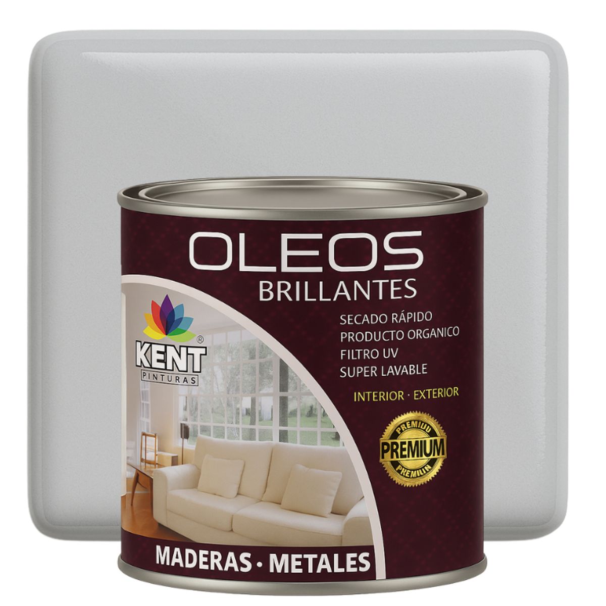 KENT - OLEO BRILLANTE PREMIUM - MULTISUPERFICIES - CUARTO GALON GRIS URBANO