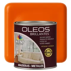KENT - OLEO BRILLANTE PREMIUM - MULTISUPERFICIES - CUARTO GALON NARANJA MANDARINA