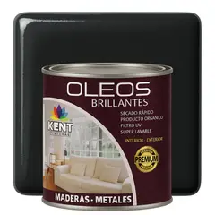 KENT - OLEO BRILLANTE PREMIUM - MULTISUPERFICIES - CUARTO GALON NEGRO ÓXIDO
