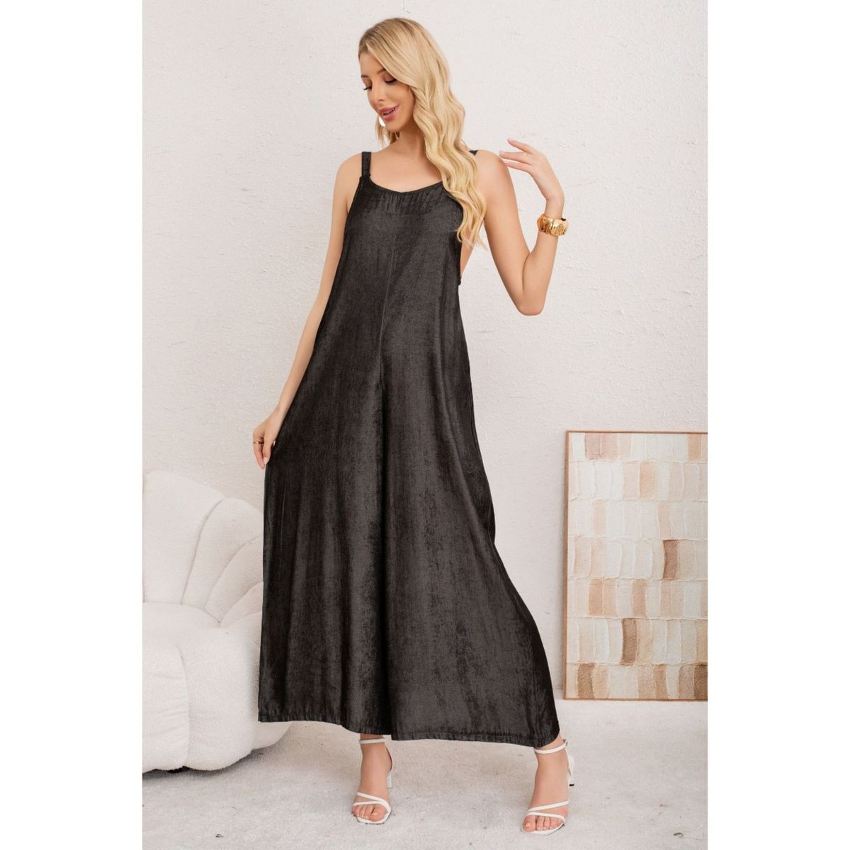 LIKE SHOP - Enterito Casual Mujer Semi Brillo Pabilos Ajustables Liso Premium 3354