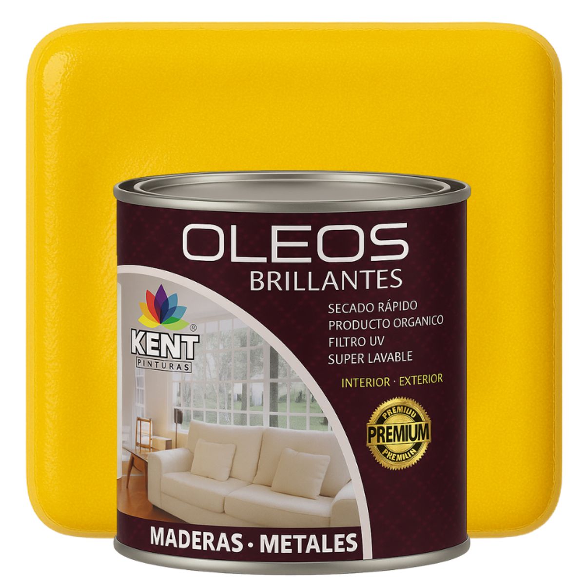 KENT - OLEO BRILLANTE PREMIUM - MULTISUPERFICIES - OCTAVO GALON AMARILLO ORO