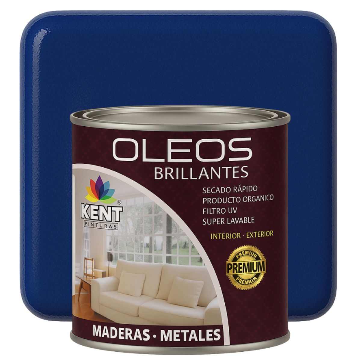 KENT - OLEO BRILLANTE PREMIUM - MULTISUPERFICIES - OCTAVO GALON AZUL ULTRAMAR