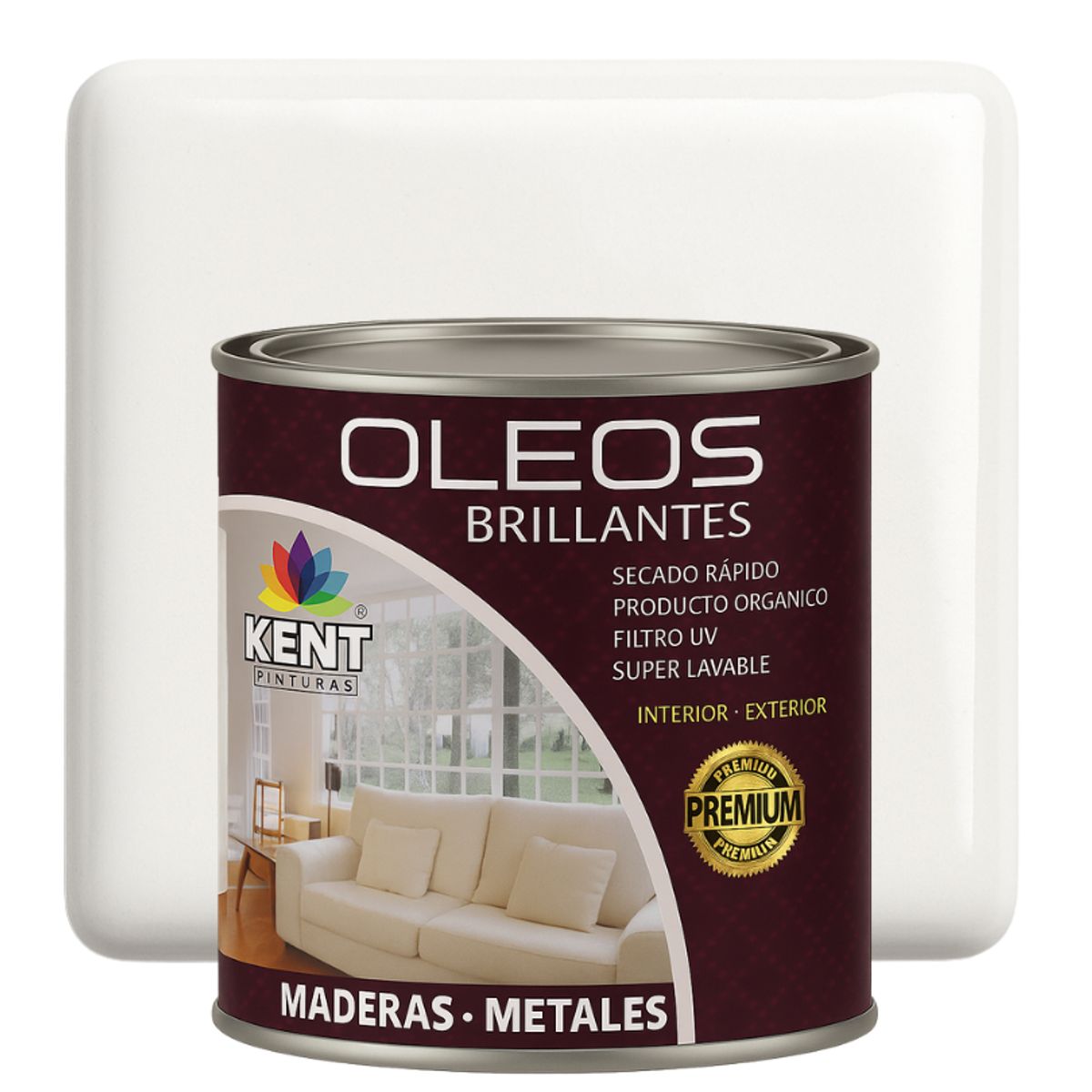KENT - OLEO BRILLANTE PREMIUM - MULTISUPERFICIES - OCTAVO GALON BLANCO PERFECTO