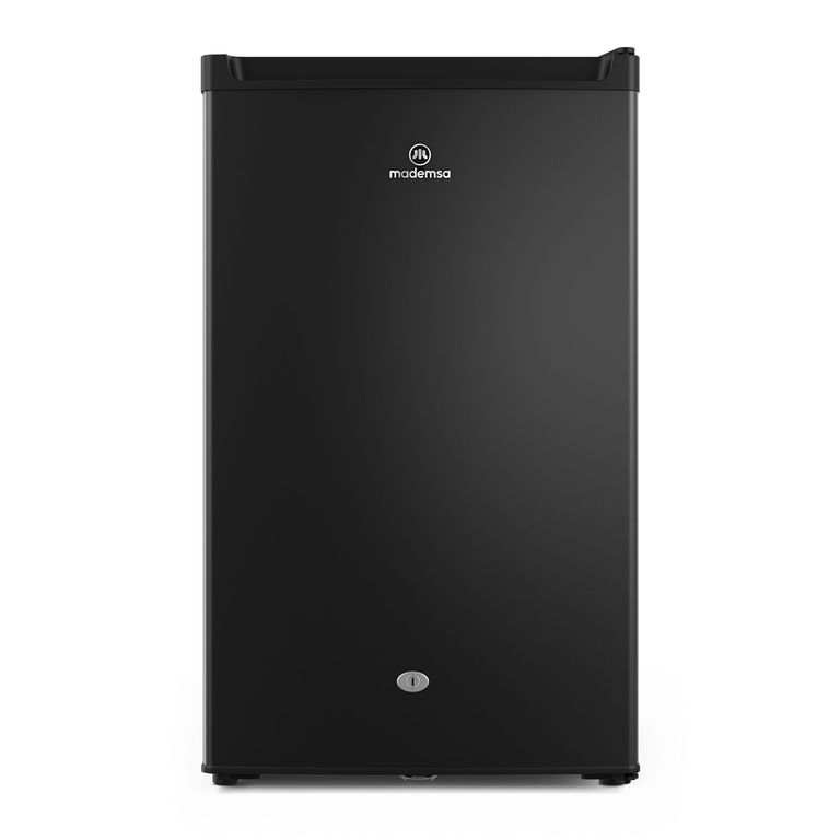 MADEMSA Frigobar 120L Frío Directo con Llave y Luz LED MMB120B Negro