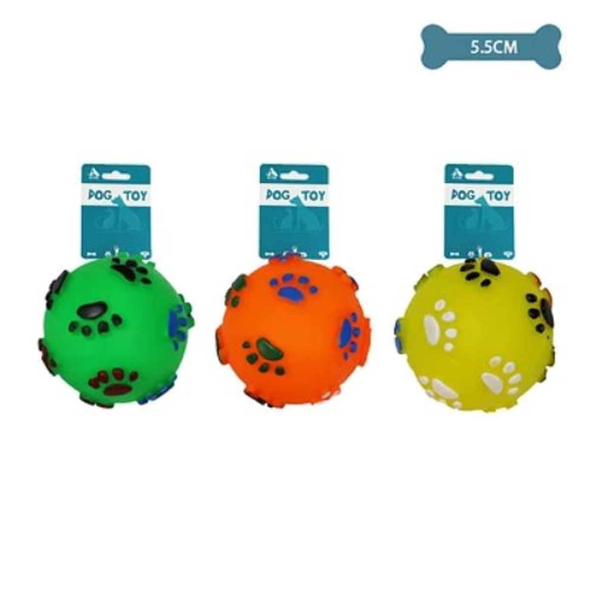 GENERICO - Pelota de huellas de patas pequeña color Verde 55cm 25g