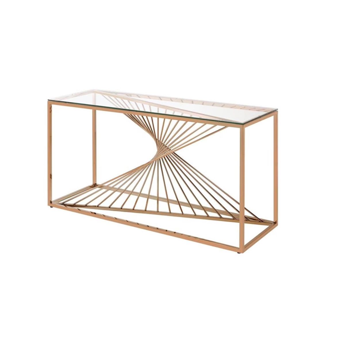 MSA MUEBLES SANTA ANA - Arrimo Moderno Dorado con Cubierta de Vidrio