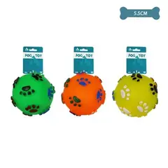 GENERICO - Pelota de huellas de patas pequeña color Anaranjado 55cm 25g