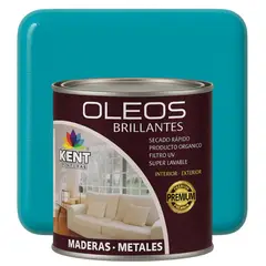 KENT - OLEO BRILLANTE PREMIUM - MULTISUPERFICIES - 1-16 GALON AZUL TURQUESA