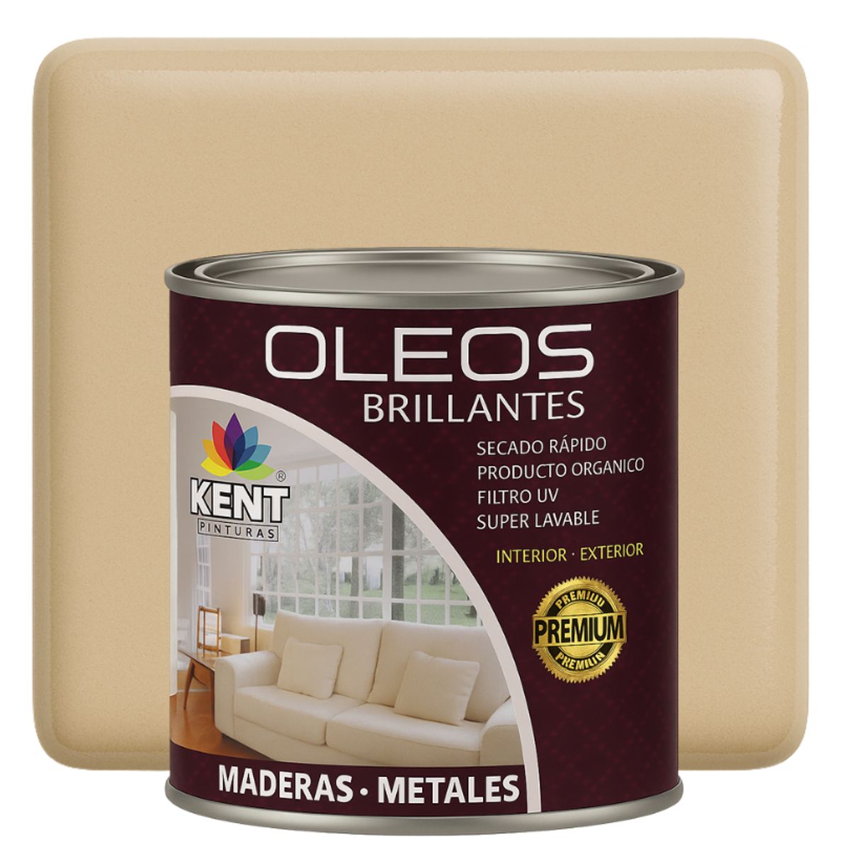 KENT - OLEO BRILLANTE PREMIUM - MULTISUPERFICIES - 1-16 GALON BEIGE NATURAL