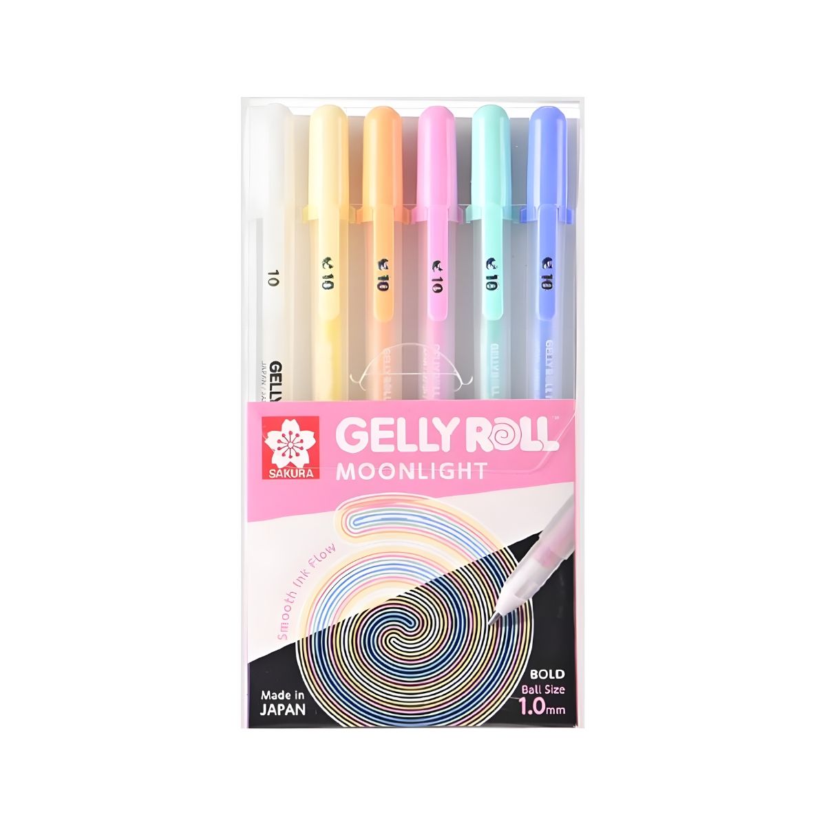 SAKURA - Lápices Gel Gelly Roll Sakura Moonlightc Set 6 Color Pastel