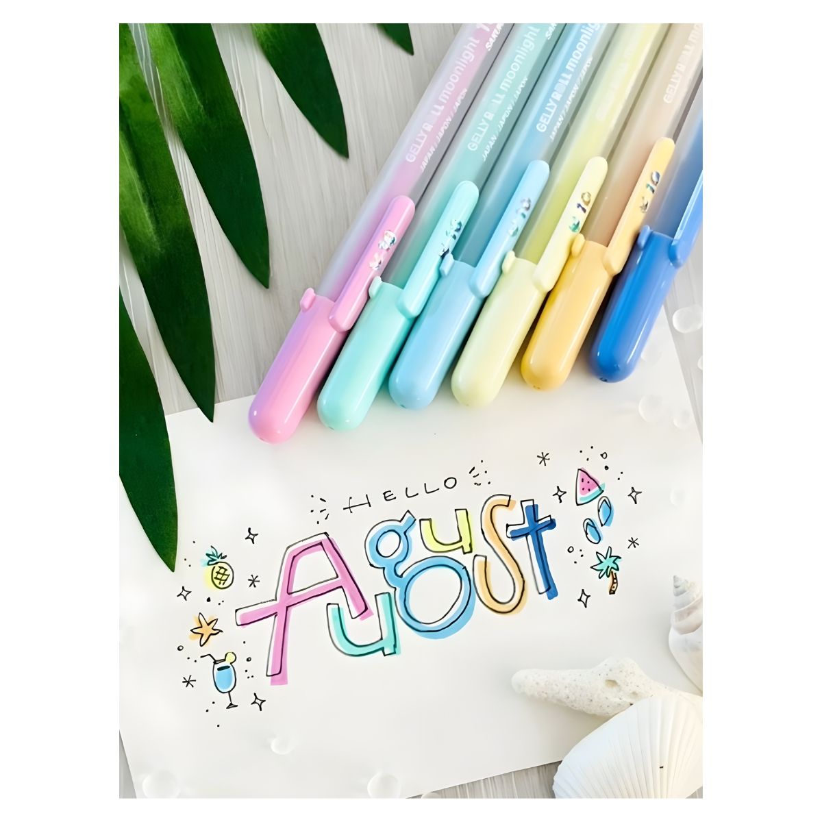 SAKURA - Lápices Gel Gelly Roll Sakura Moonlightc Set 6 Color Pastel