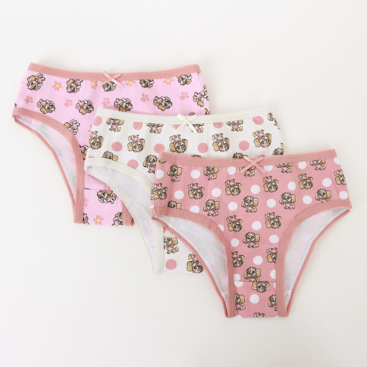 PAW PATROL - Tripack Calzón Niña Rosado Full Print Skye Paw Patrol