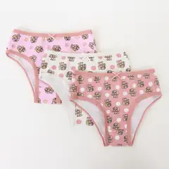 PAW PATROL - Tripack Calzón Niña Rosado Full Print Skye