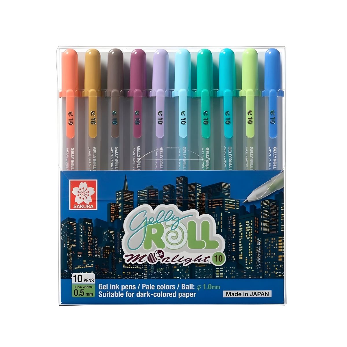 SAKURA - Lápices Gel Gelly Roll Sakura Moonlight Set 10 Color Tierra