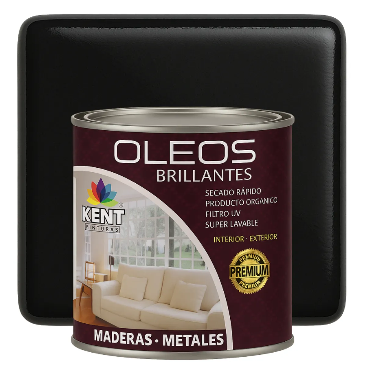 KENT - OLEO BRILLANTE PREMIUM - MULTISUPERFICIES - 1-16 GALON NEGRO ABSOLUTO