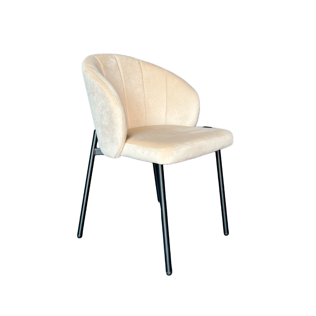 BROOKMAN - Silla William Tela Beige Estructura Metálica Negra