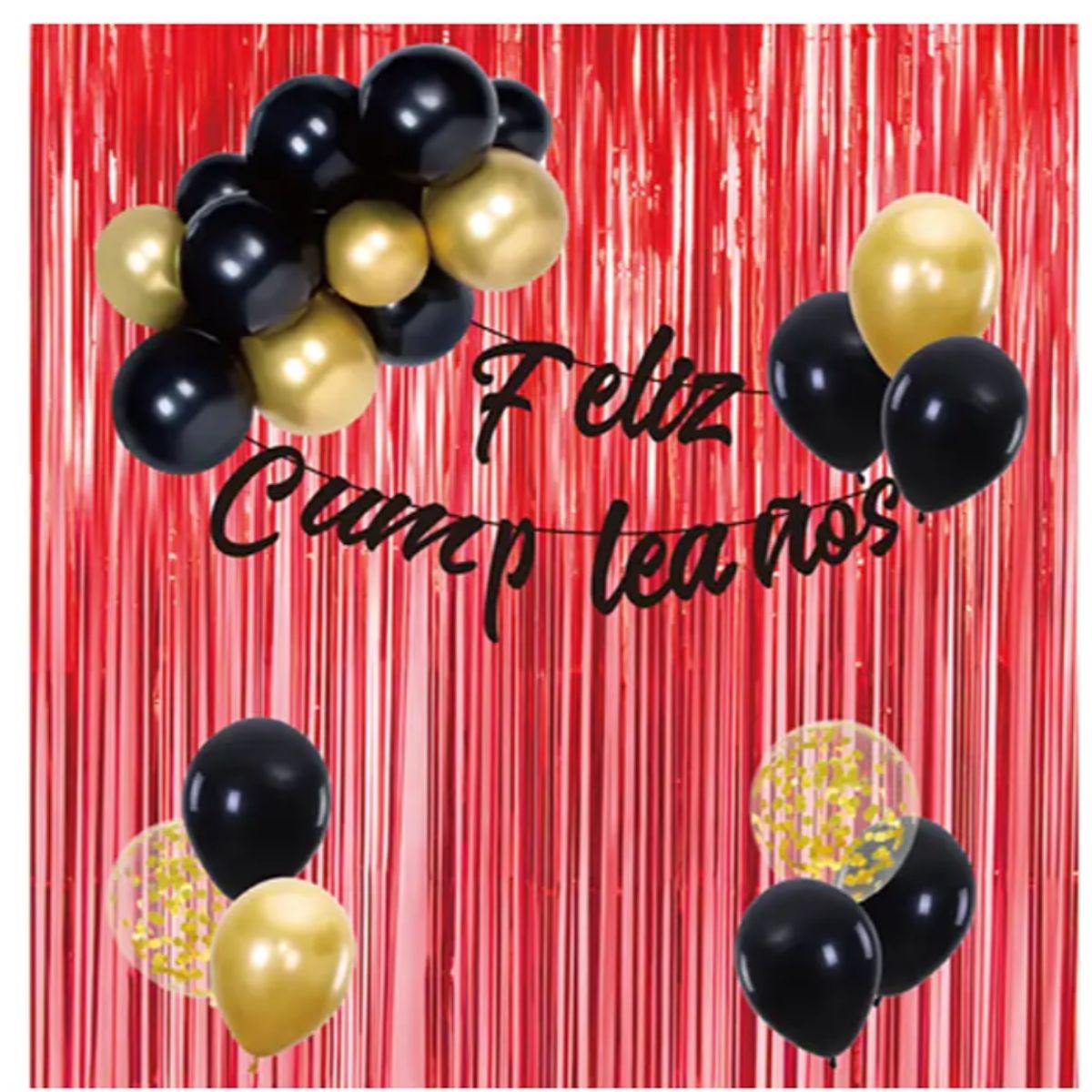 GENERICO - Set de decoracion feliz cumpleaños colores 24pcs