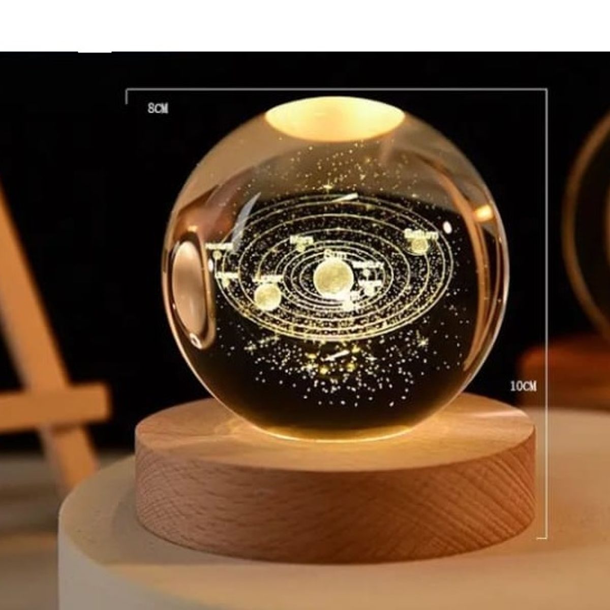 GENERICO - Lampara esfera bola linda con luz 10 x 8cm