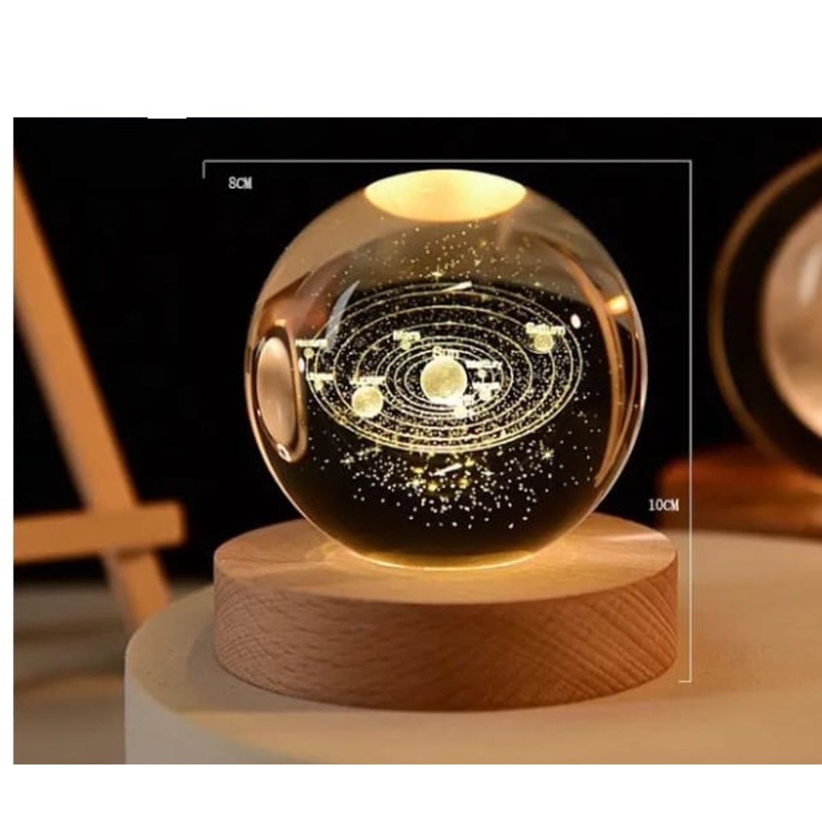 GENERICO - Lampara esfera bola linda con luz 10 x 8cm