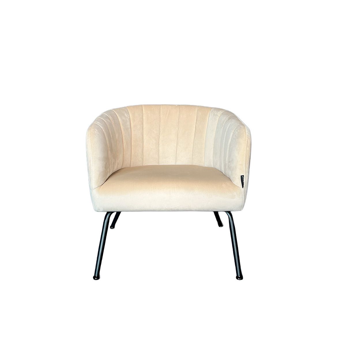 BROOKMAN - Poltrona Jacob Tela Beige Estructura Metálica Negra