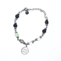 GENERICO - Pulsera Signo zodiacal - Acuario dije acero