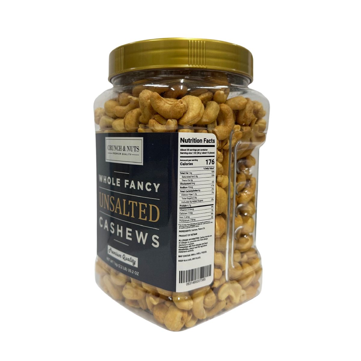 CRUNCH AND NUTS - Castañas de Cajú Sin Sal Crunch & Nuts 1 kg