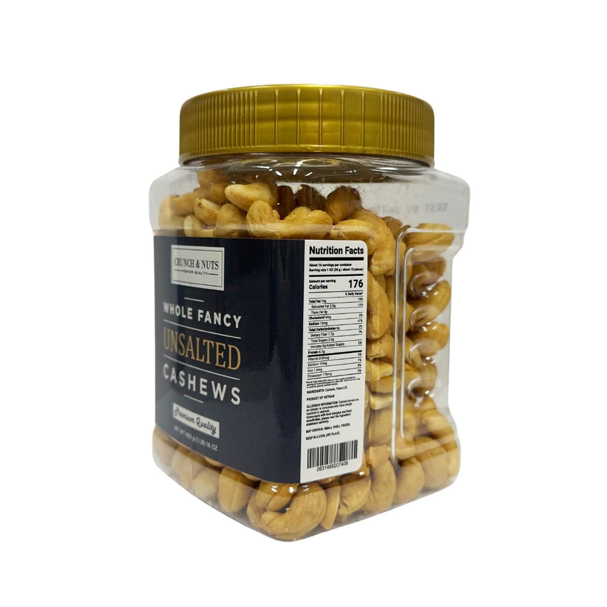CRUNCH AND NUTS - Castañas de Cajú Sin Sal Crunch & Nuts 450 g