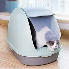 HOOPET - Arenero Cerrado Para Gatos Gris