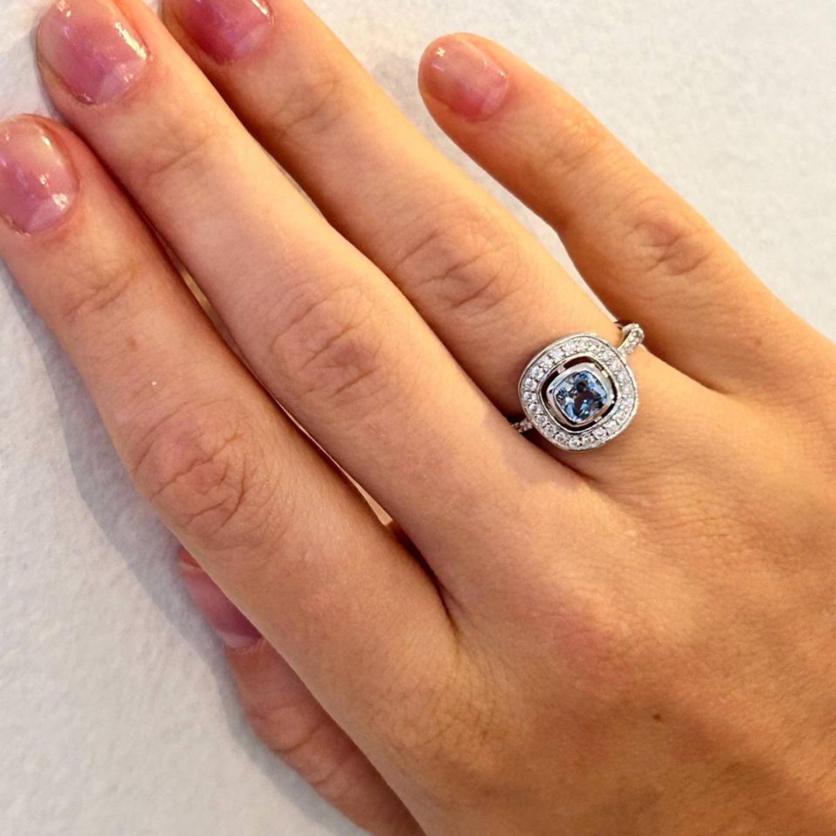 JOYAS LANDEROS - Anillo Agua Marina Plata 925
