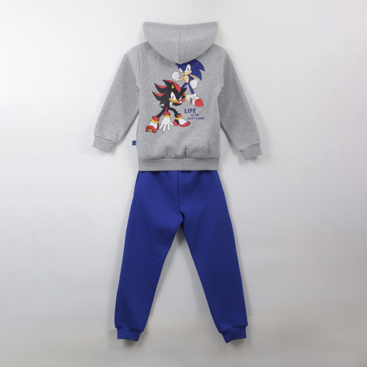 SONIC - Conjunto Buzo Niño Gris Back Print Sonic