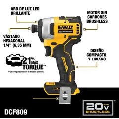 DEWALT - Taladro Dcd709 + Llave De Impacto 14 Dcf809 Dck279d2