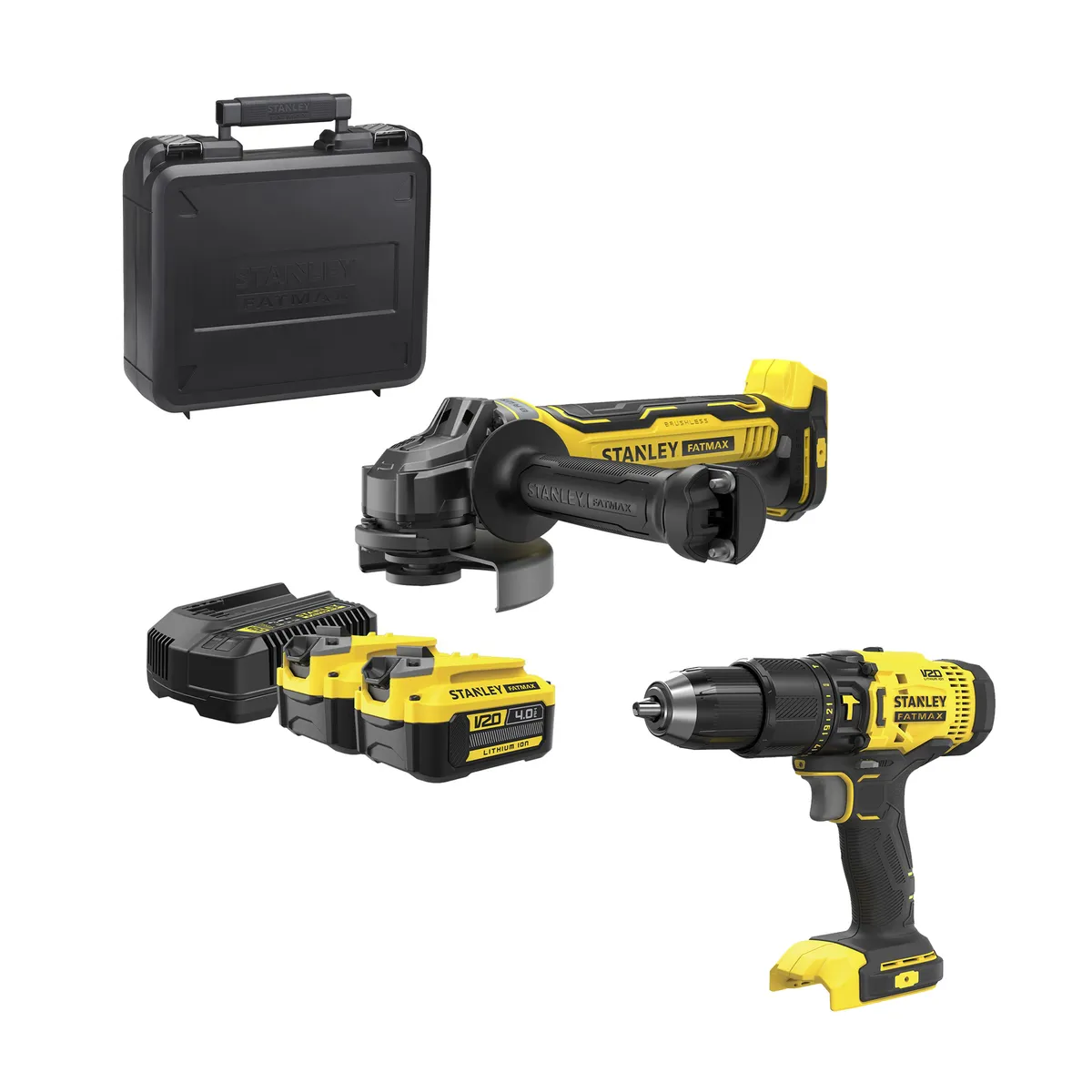 Kit esmeril + taladro 20V + acces STANLEY SBG700M2K-SCD711B, marca STANLEY - Foto Principal