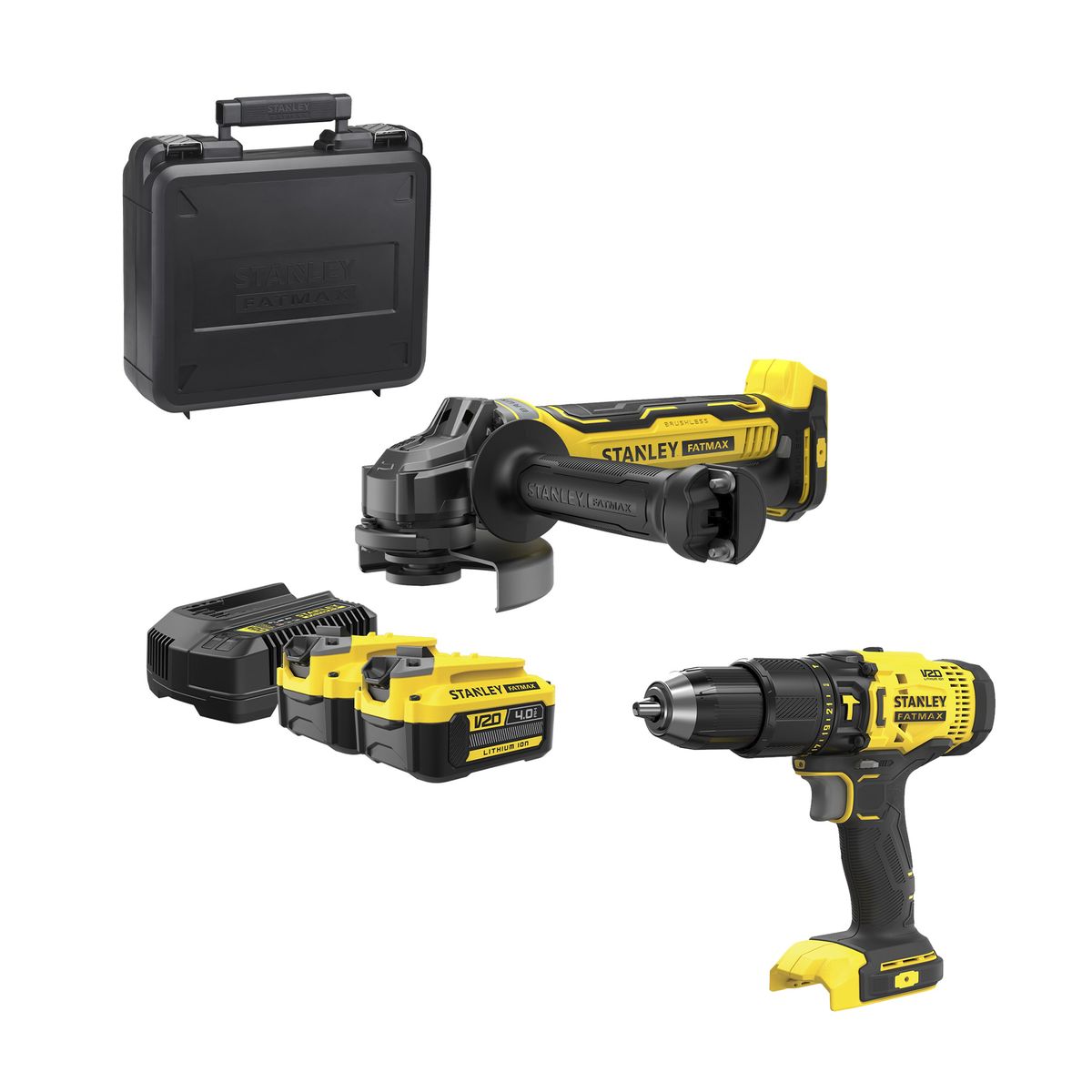Kit esmeril + taladro 20V + acces STANLEY SBG700M2K-SCD711B, marca STANLEY - Foto Principal
