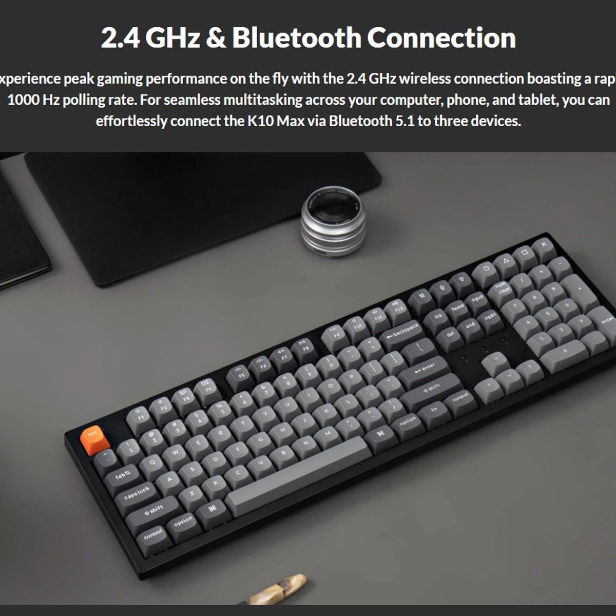  - Teclado Gamer Inalámbrico Keychron K10 Max Español Negro