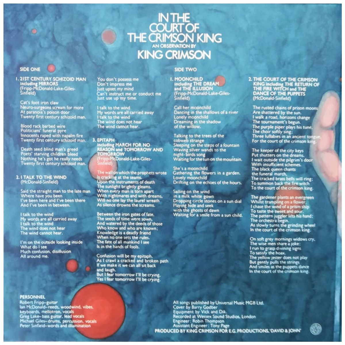HITWAY MUSIC - KING CRIMSON  - IN THE COURT OF THE CRIMSON KING STEVEN WILSON MIX - VINILO