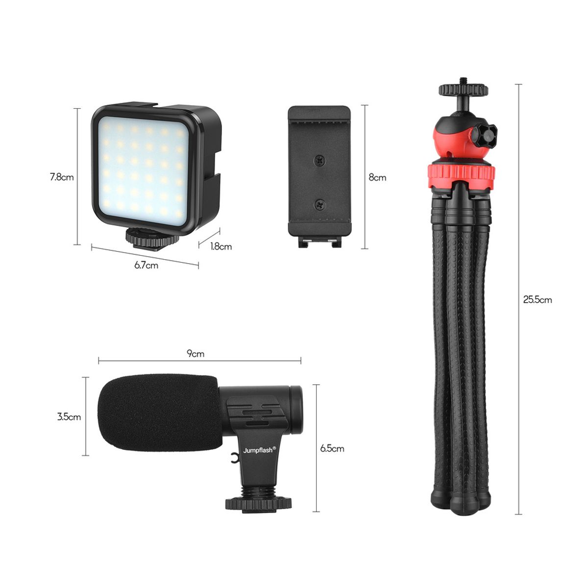 GENERICO - Kit De Grabación Estabilizador Aro Luz Y Micrófono Trípode